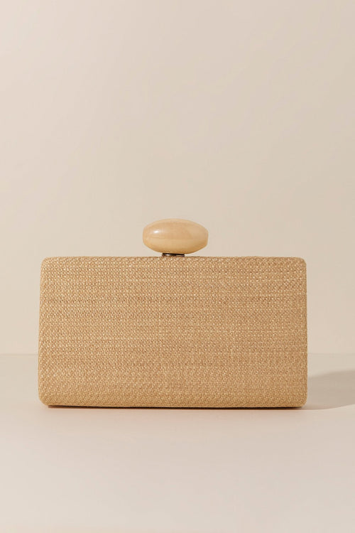Clutch Hueso Rafia Beige · Rivera ·