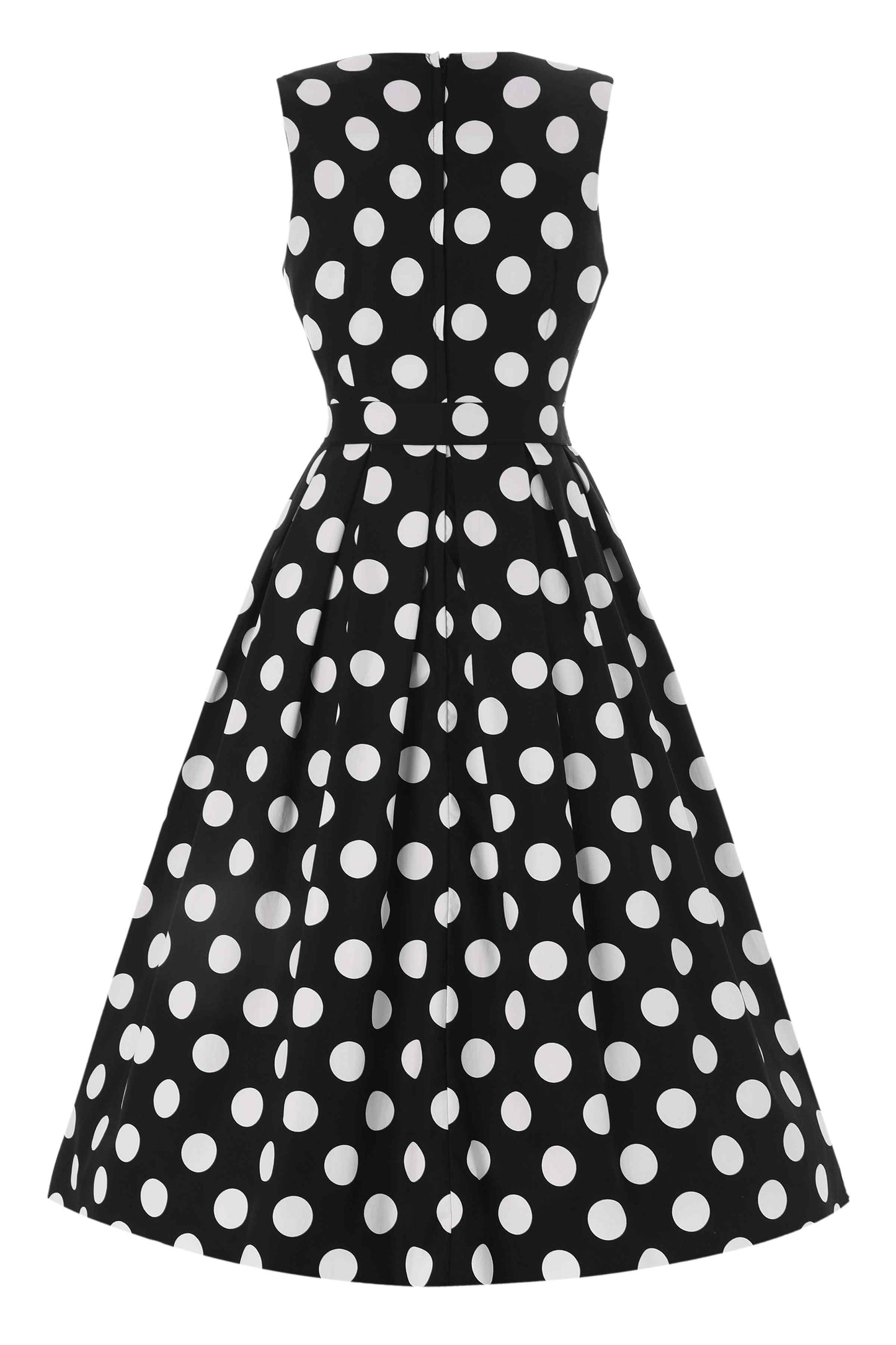 Helen Cotton Midi Dress In Black Spot Print