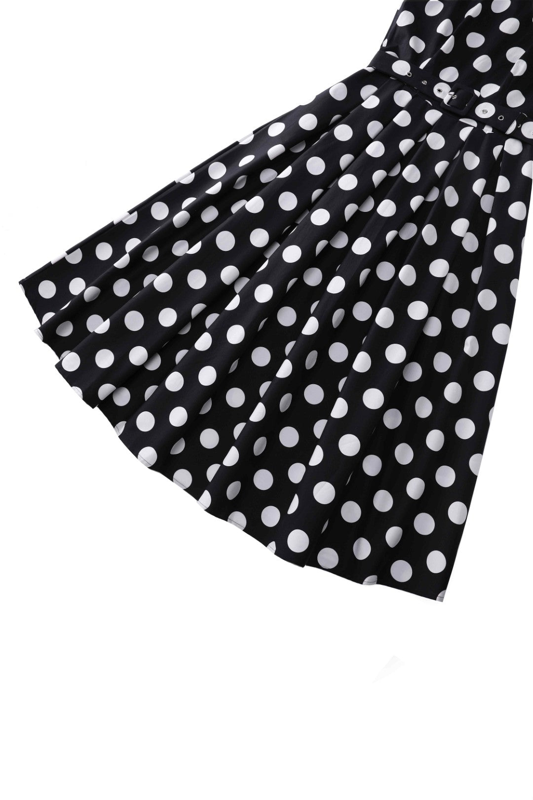 Helen Cotton Midi Dress In Black Spot Print