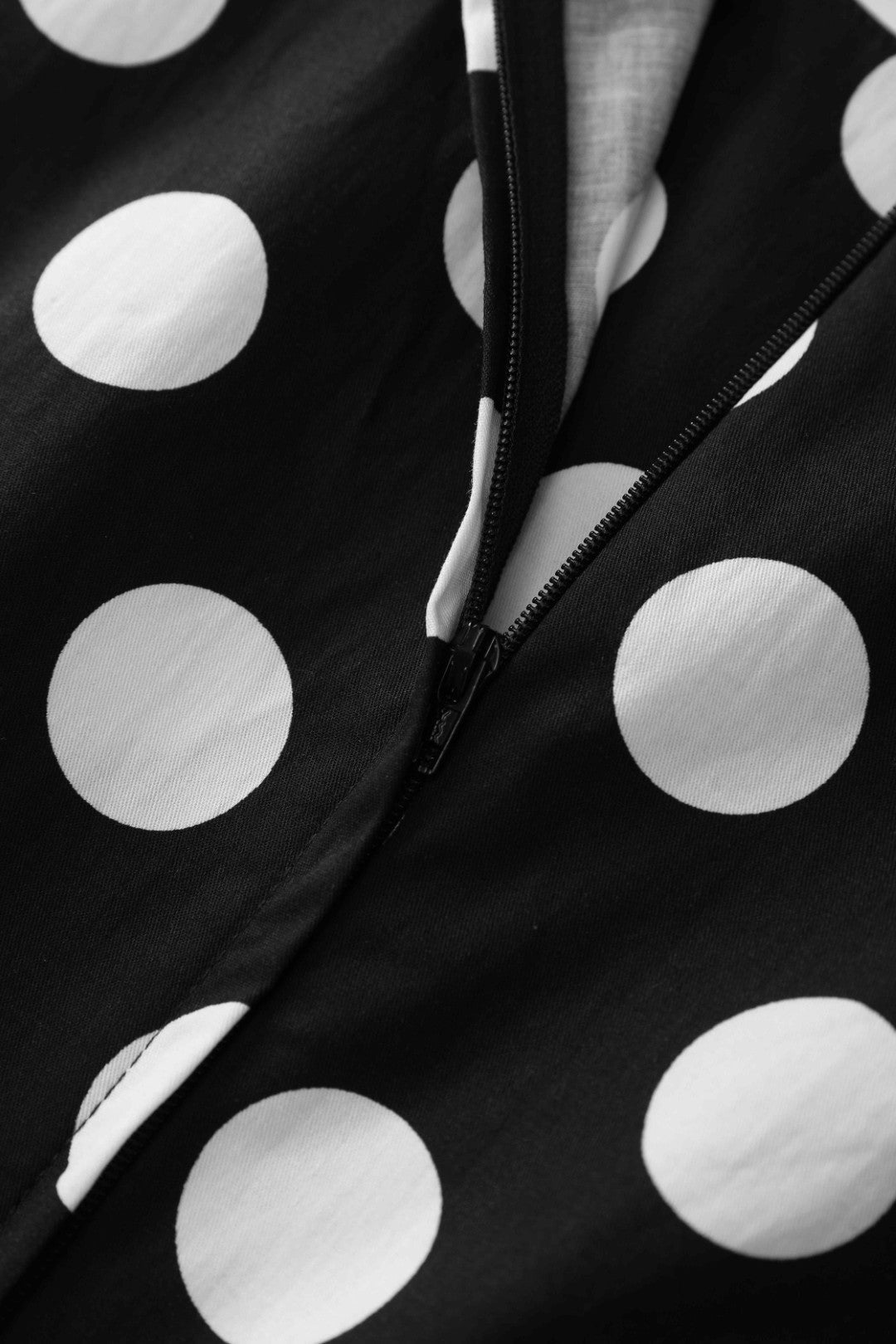 Helen Cotton Midi Dress In Black Spot Print