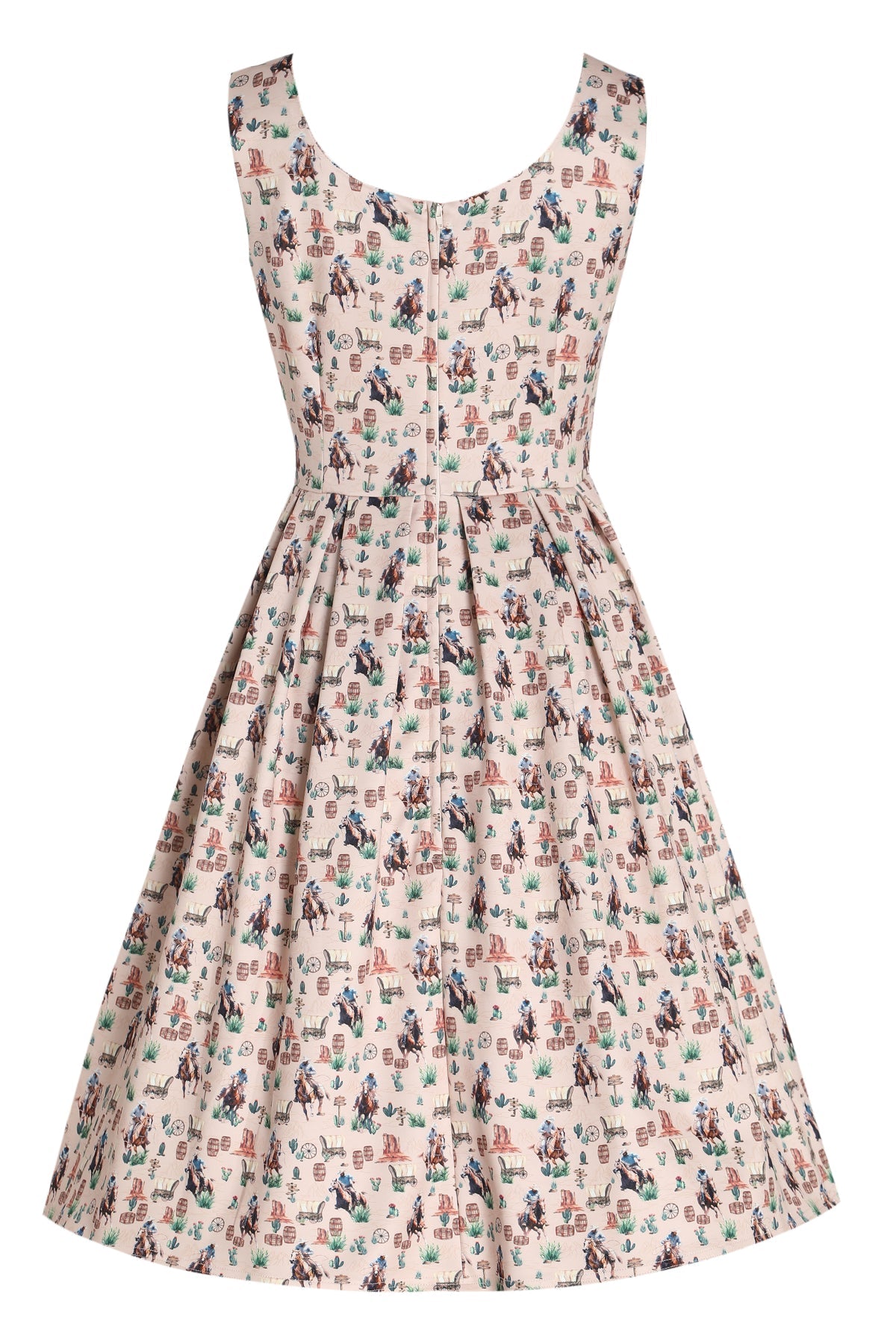 Amanda Cowboy Beige Flared Dress