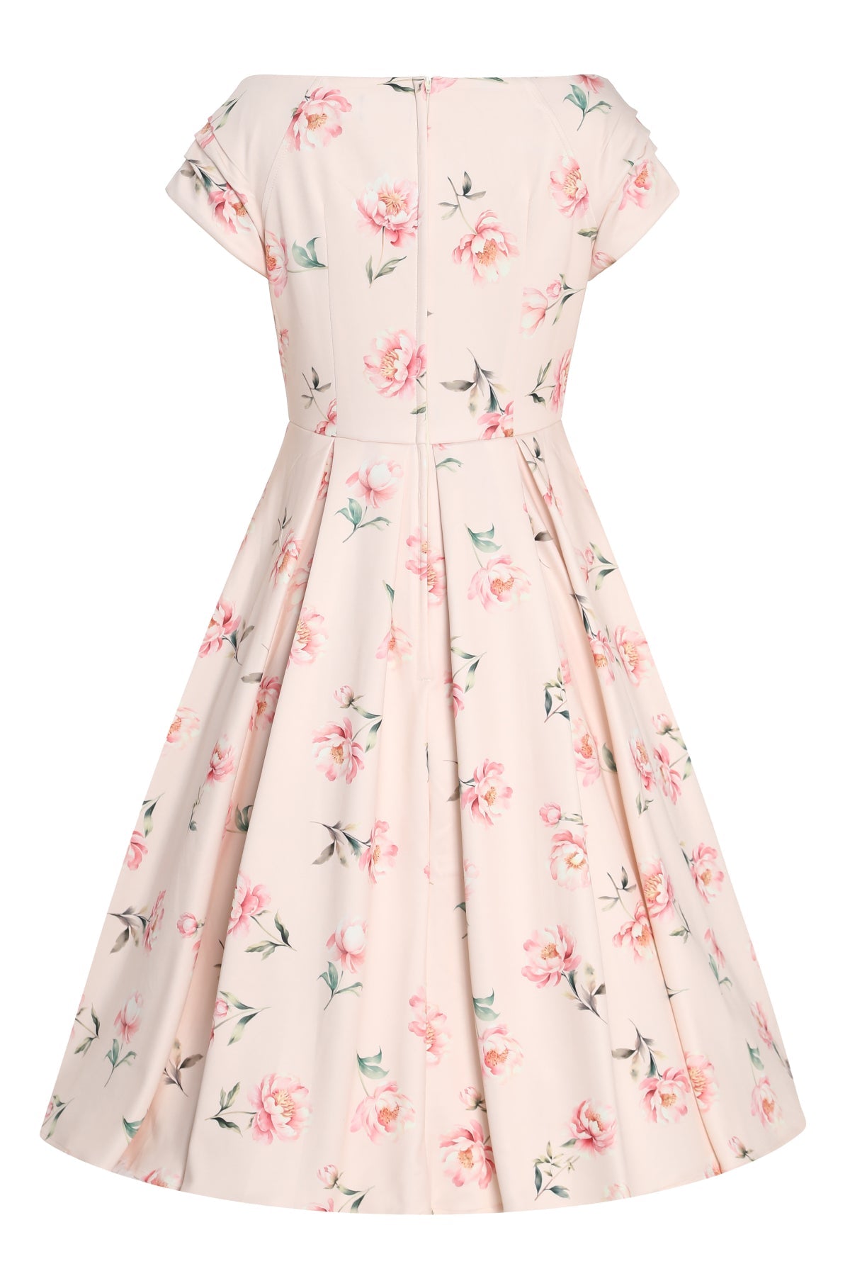 Lily Cream & Pink Peony Off Shoulder Dress