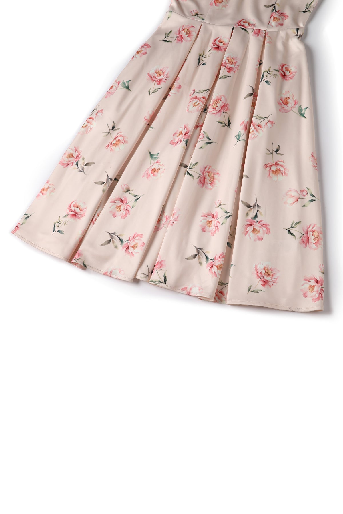 Lily Cream & Pink Peony Off Shoulder Dress