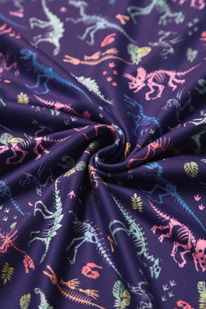 Donna Crossover Bust Purple Dinosaur Fossil Dress