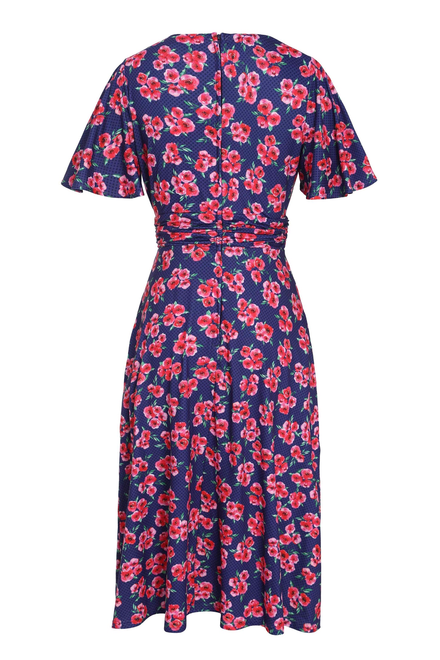 Donna Dark Blue Floral Tea Dress