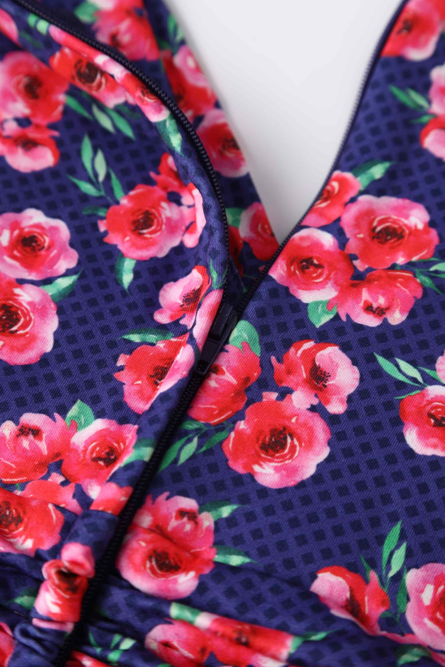 Donna Dark Blue Floral Tea Dress