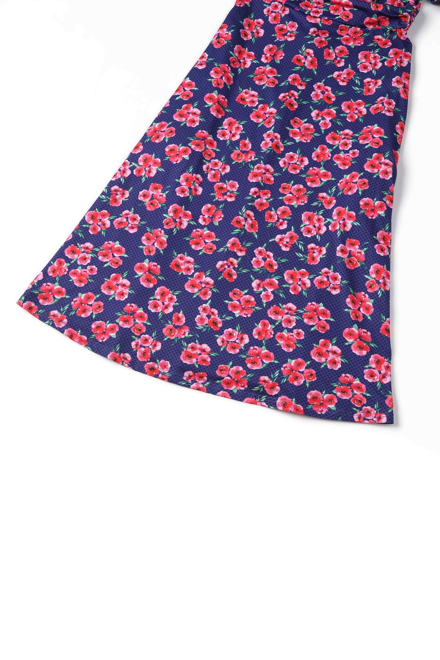 Donna Dark Blue Floral Tea Dress