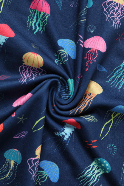 Donna Dark Blue Jellyfish Tea Dress