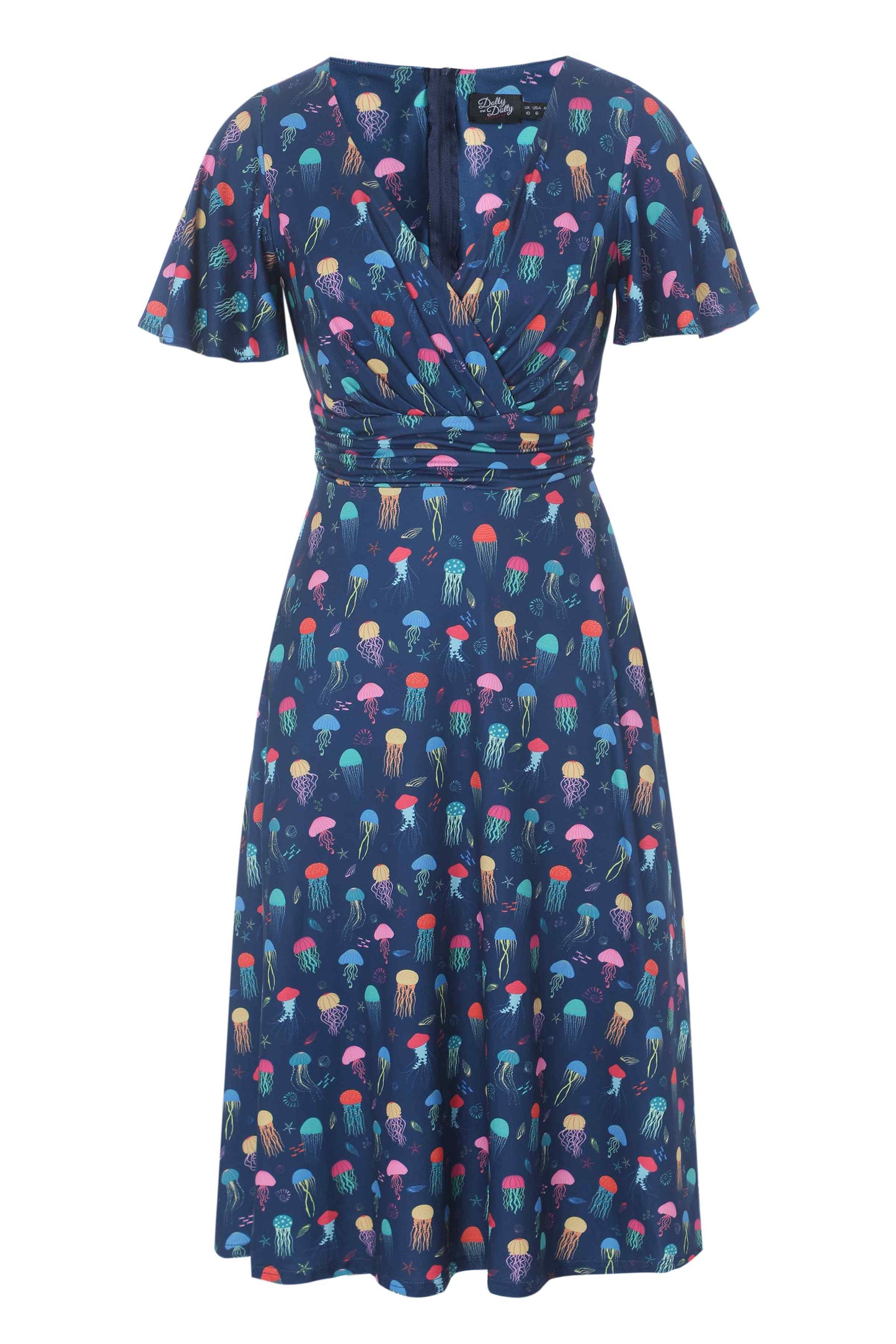 Donna Dark Blue Jellyfish Tea Dress