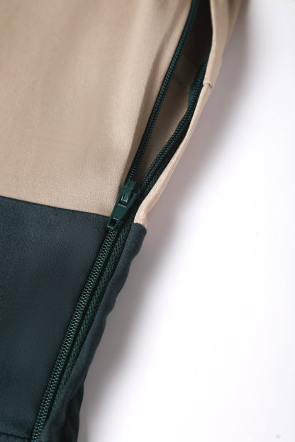 Darlene Retro Beige/Dark Green Swing Dress