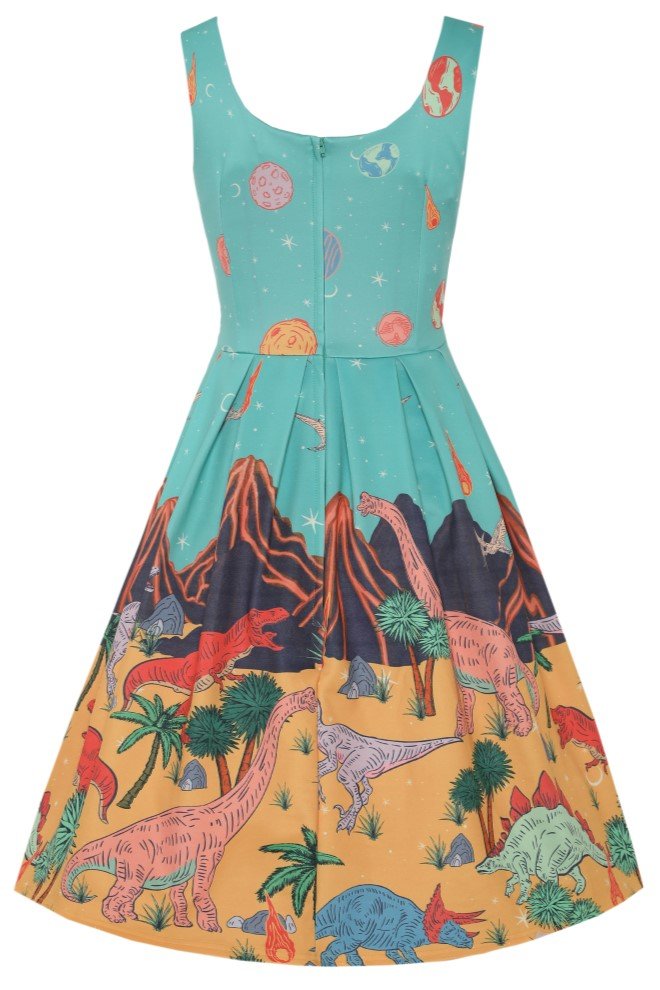 Amanda Dinosaur Extinction Asteroid Dress