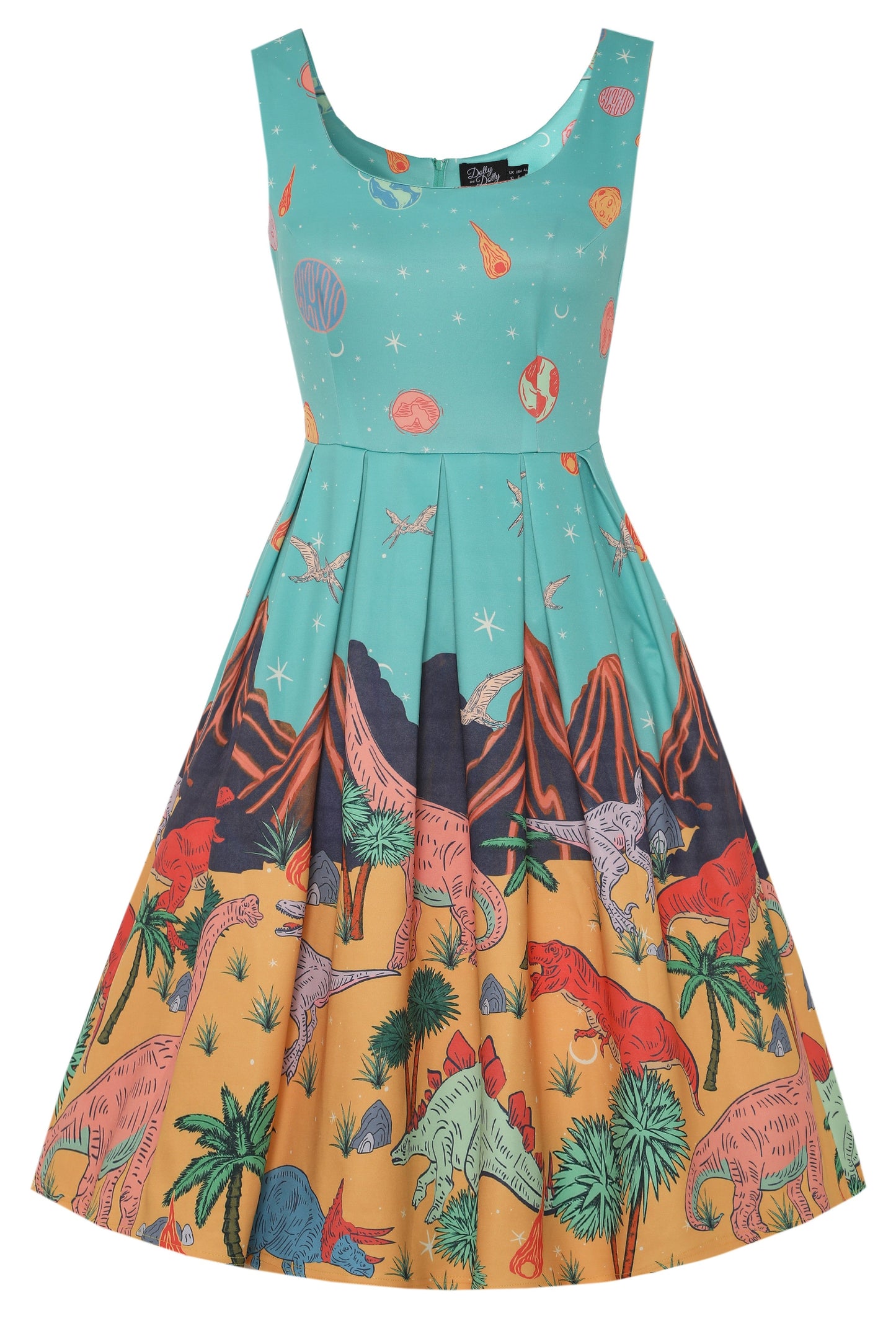 Amanda Dinosaur Extinction Asteroid Dress