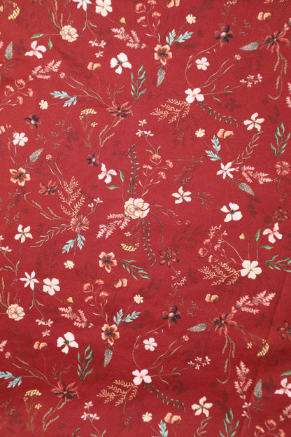 Lily Ditsy Floral Off Shoulder Dress In Red