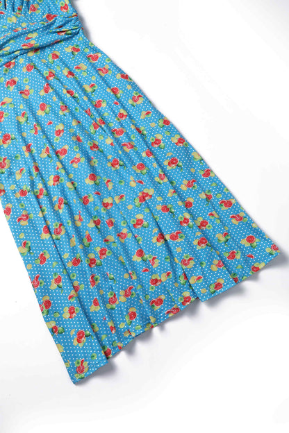 Donna Polka Dot Citrus Tea Dress