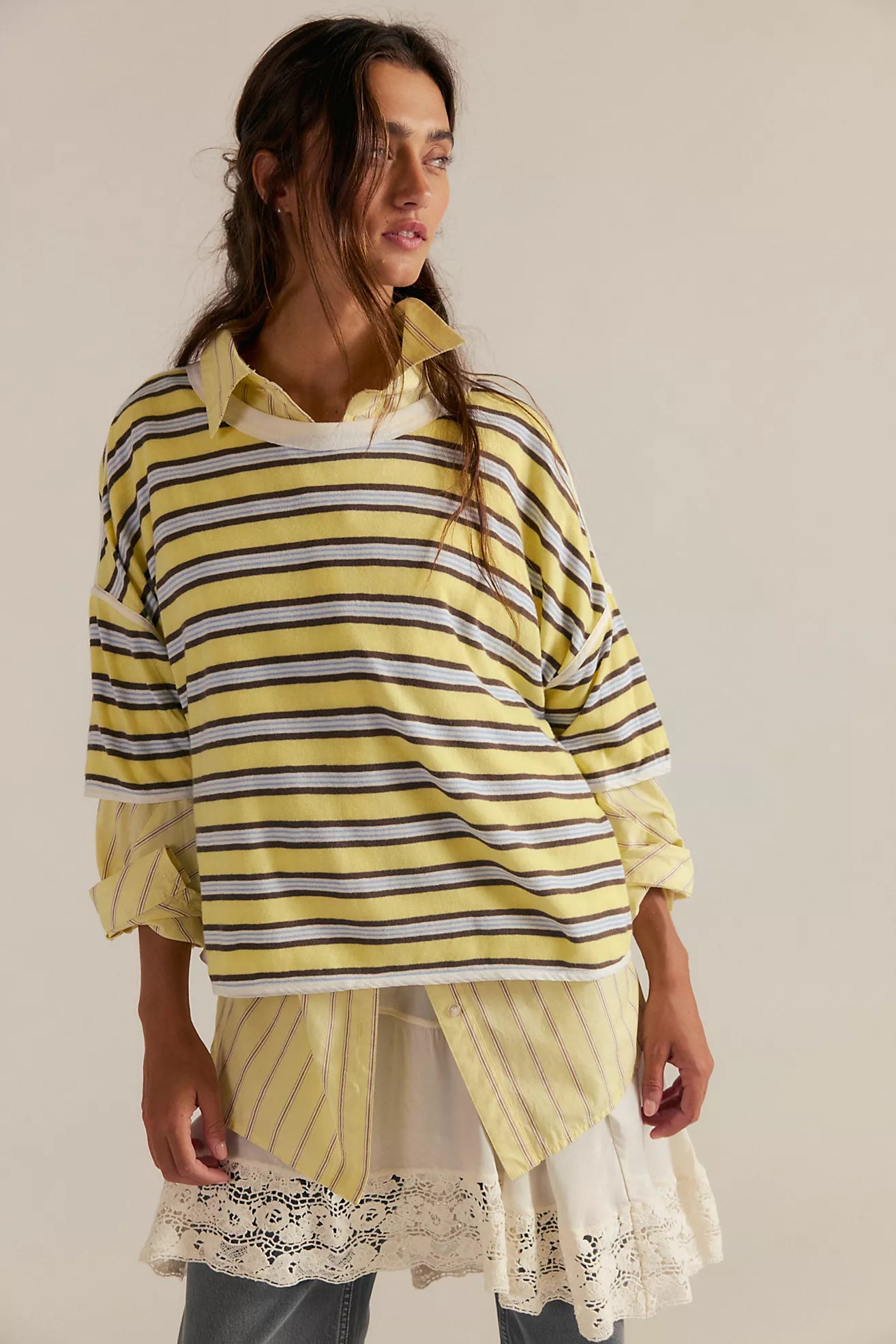 Free People We The Free Clean Rugby Tee