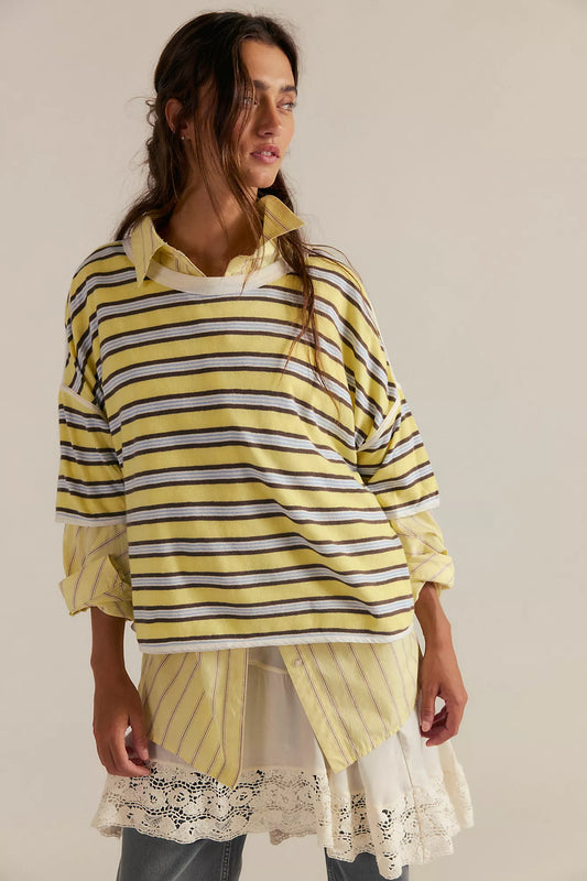 Free People We The Free Clean Rugby Tee