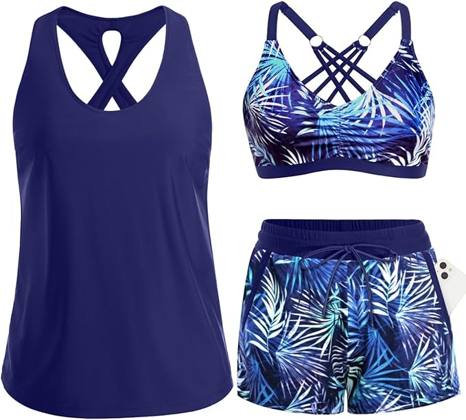 3 Piece Tankini with Shorts🔥