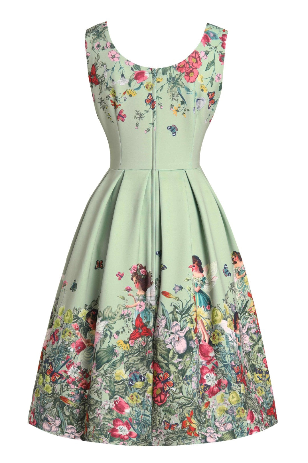 Amanda Fairy Forest Flared Dress In Green