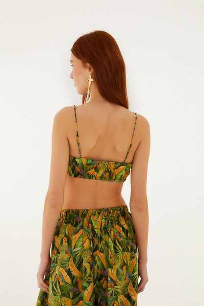 Green Forest Parrots Balloon Top