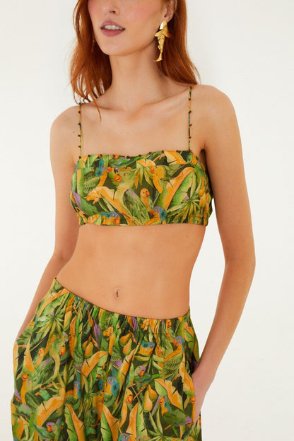 Green Forest Parrots Balloon Top