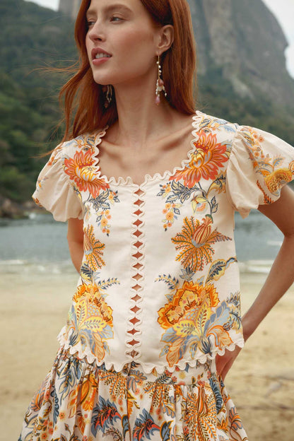 Light Pink Ligia Short Sleeve Blouse