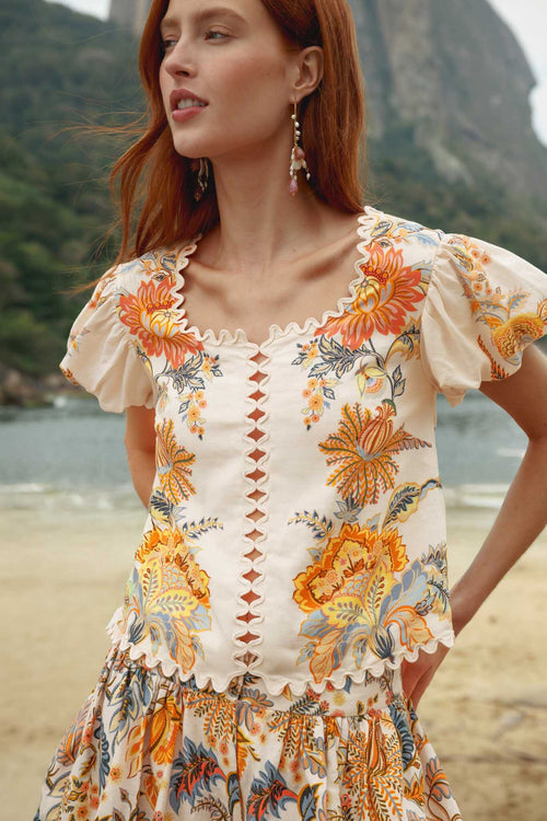 Light Pink Ligia Short Sleeve Blouse