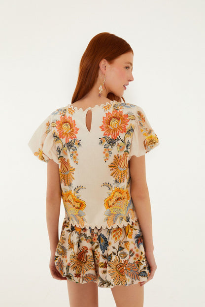 Light Pink Ligia Short Sleeve Blouse