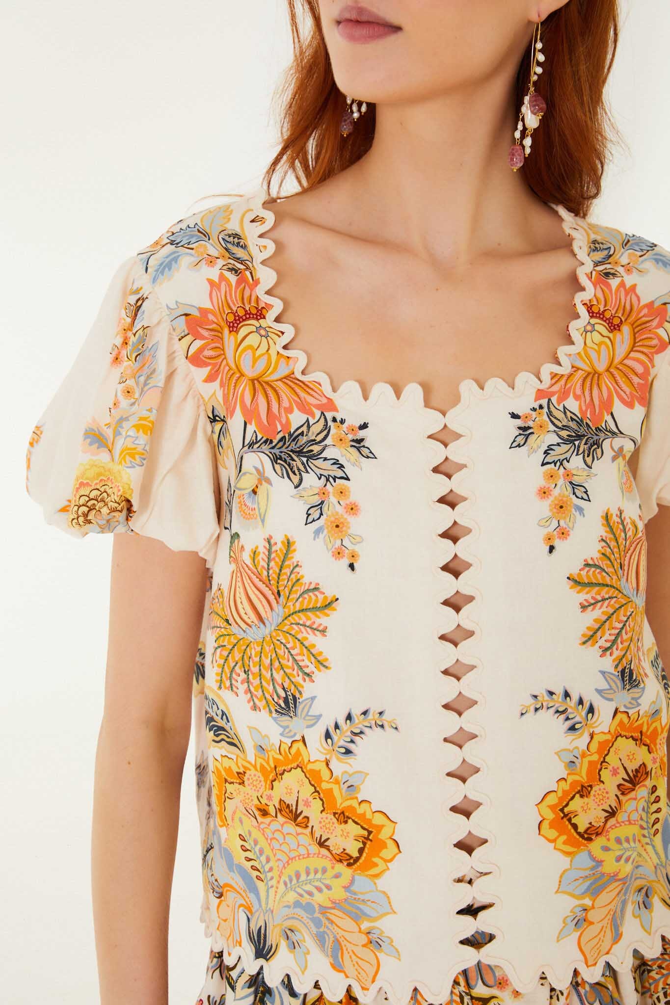 Light Pink Ligia Short Sleeve Blouse