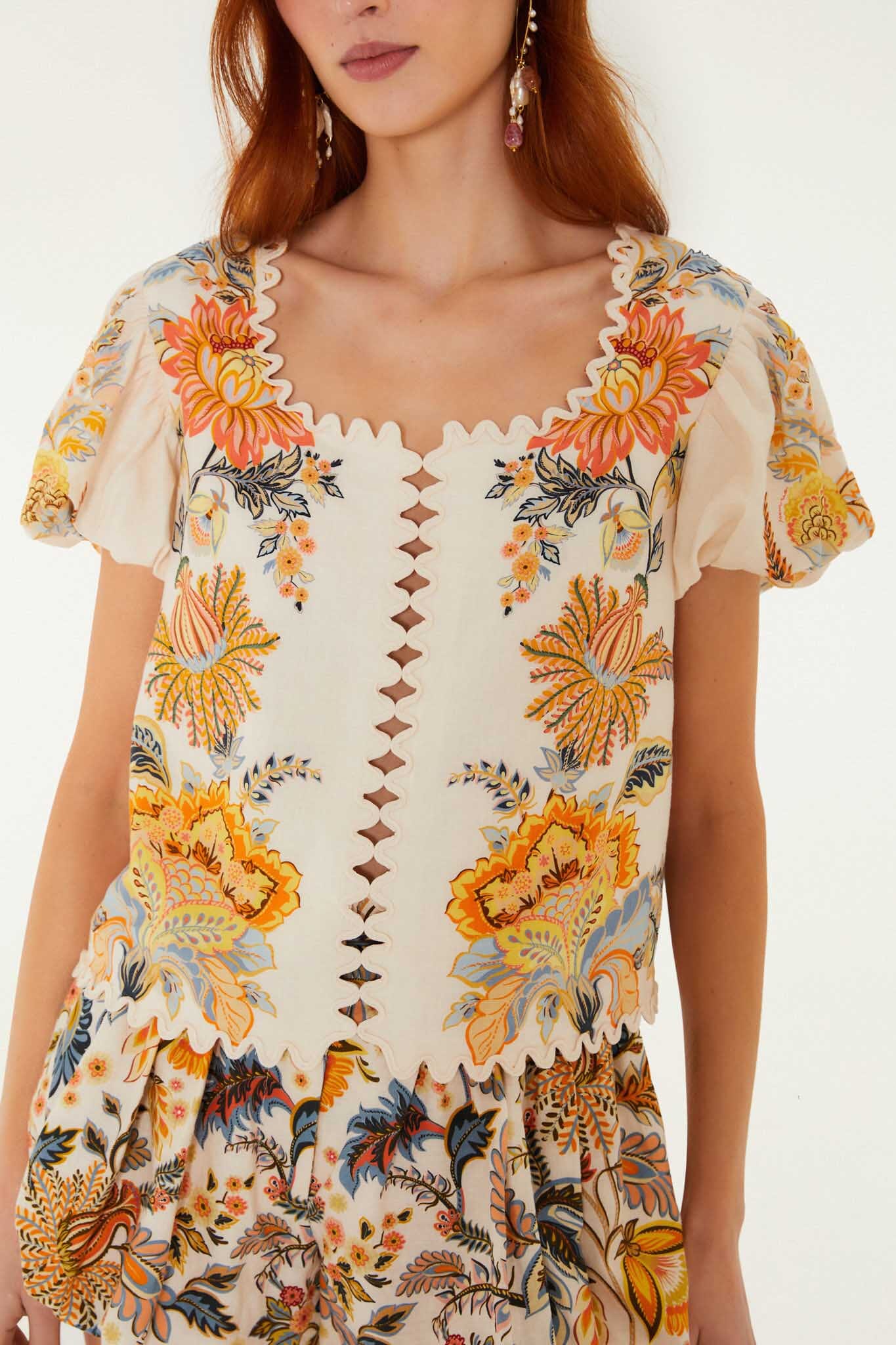 Light Pink Ligia Short Sleeve Blouse