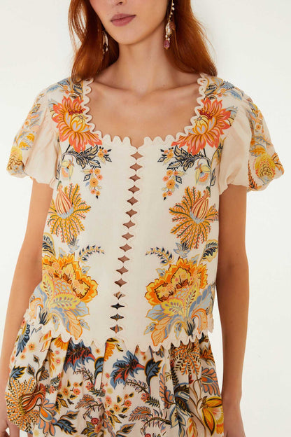 Light Pink Ligia Short Sleeve Blouse