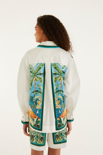 Multicolor Rio Mosaic Collared Buttoned Shirt