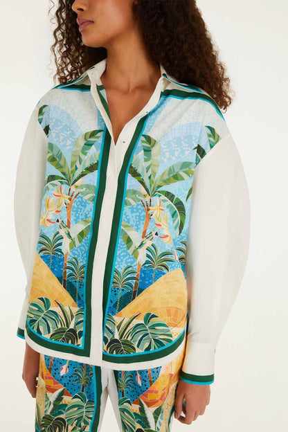 Multicolor Rio Mosaic Collared Buttoned Shirt