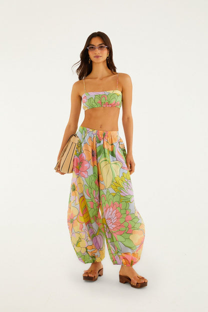 Multicolor Spring Affair Beaded  Crop Top