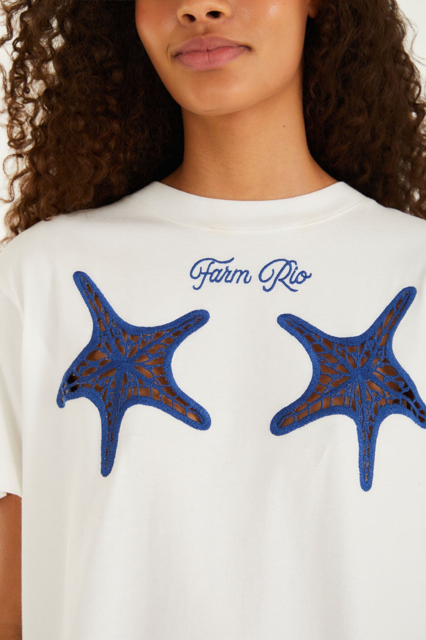 White Farm Rio Starfish Cut-Out  T-Shirt