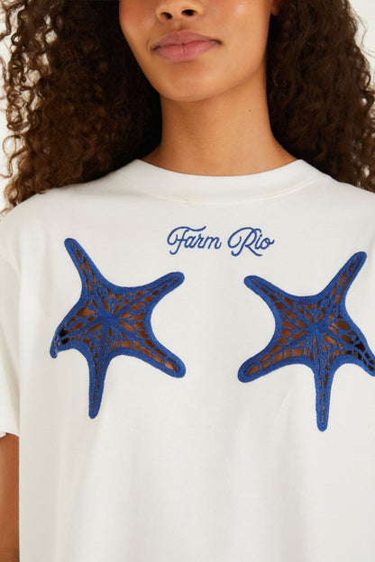 White Farm Rio Starfish Cut-Out  T-Shirt