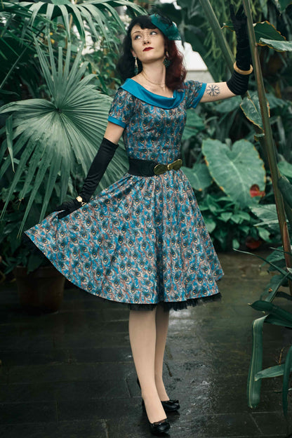 Darlene Peacock Feather Swing Dress