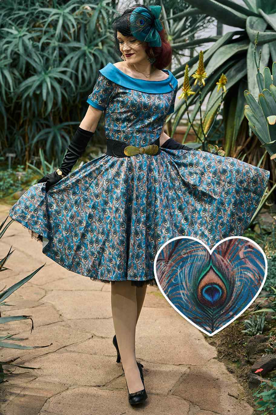 Darlene Peacock Feather Swing Dress