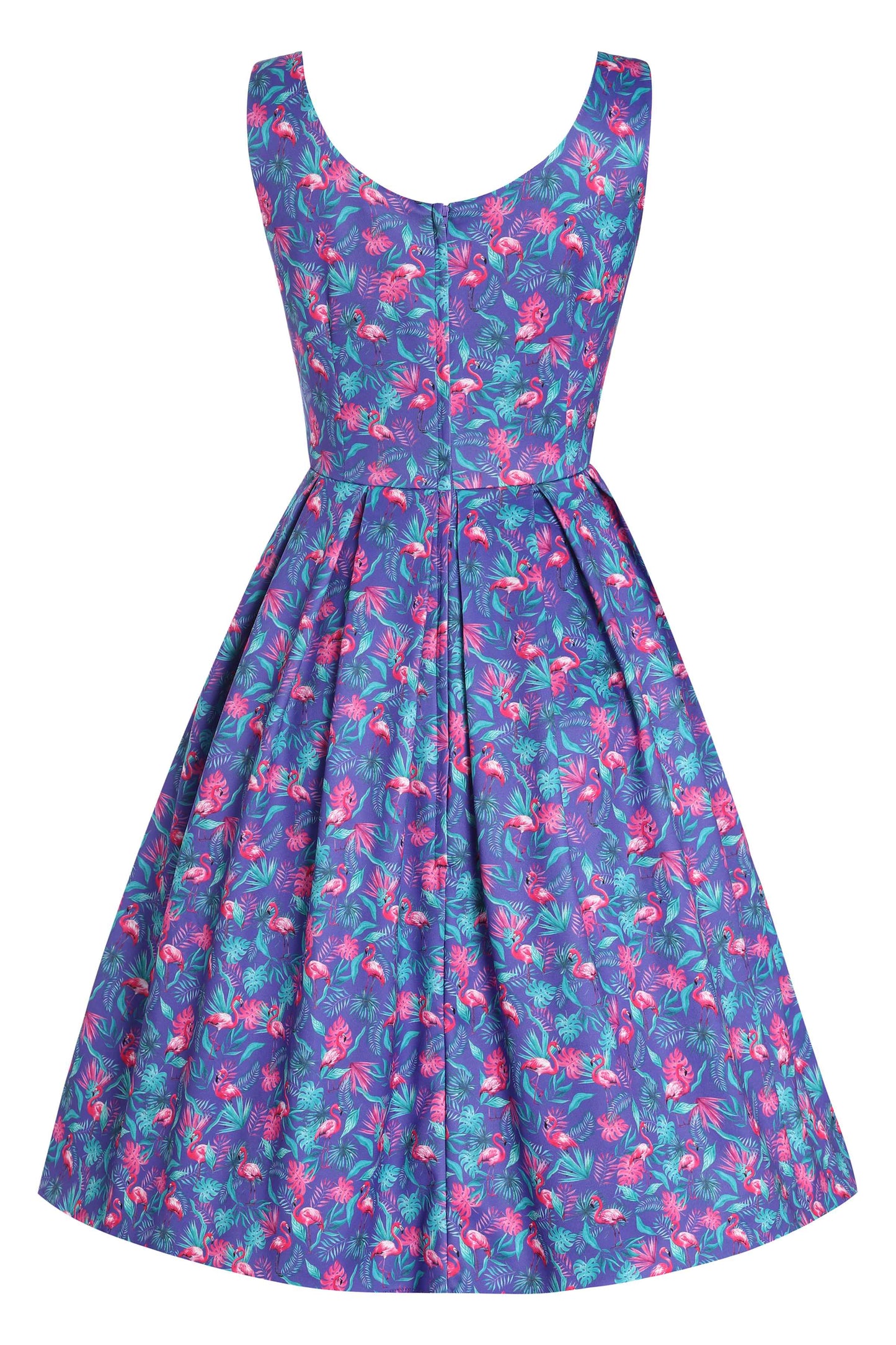 Amanda Purple Flamingo Flared Dress