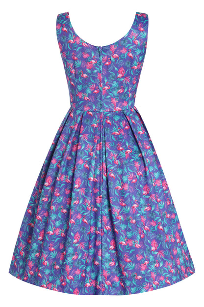 Amanda Purple Flamingo Flared Dress