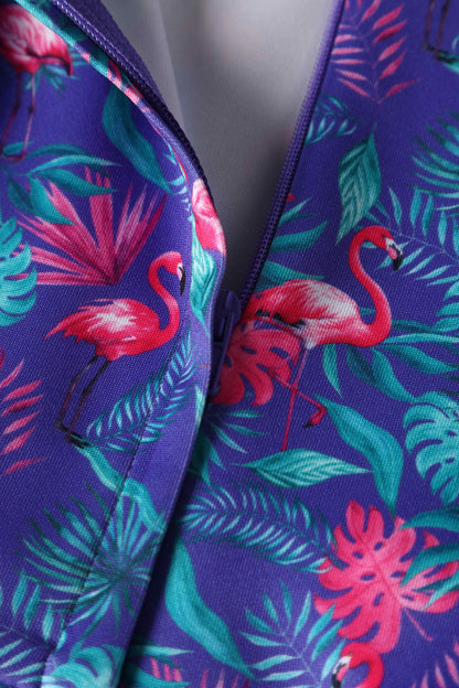 Amanda Purple Flamingo Flared Dress