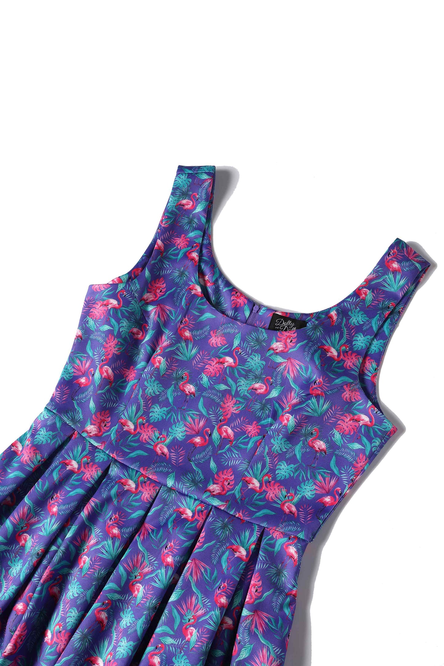 Amanda Purple Flamingo Flared Dress