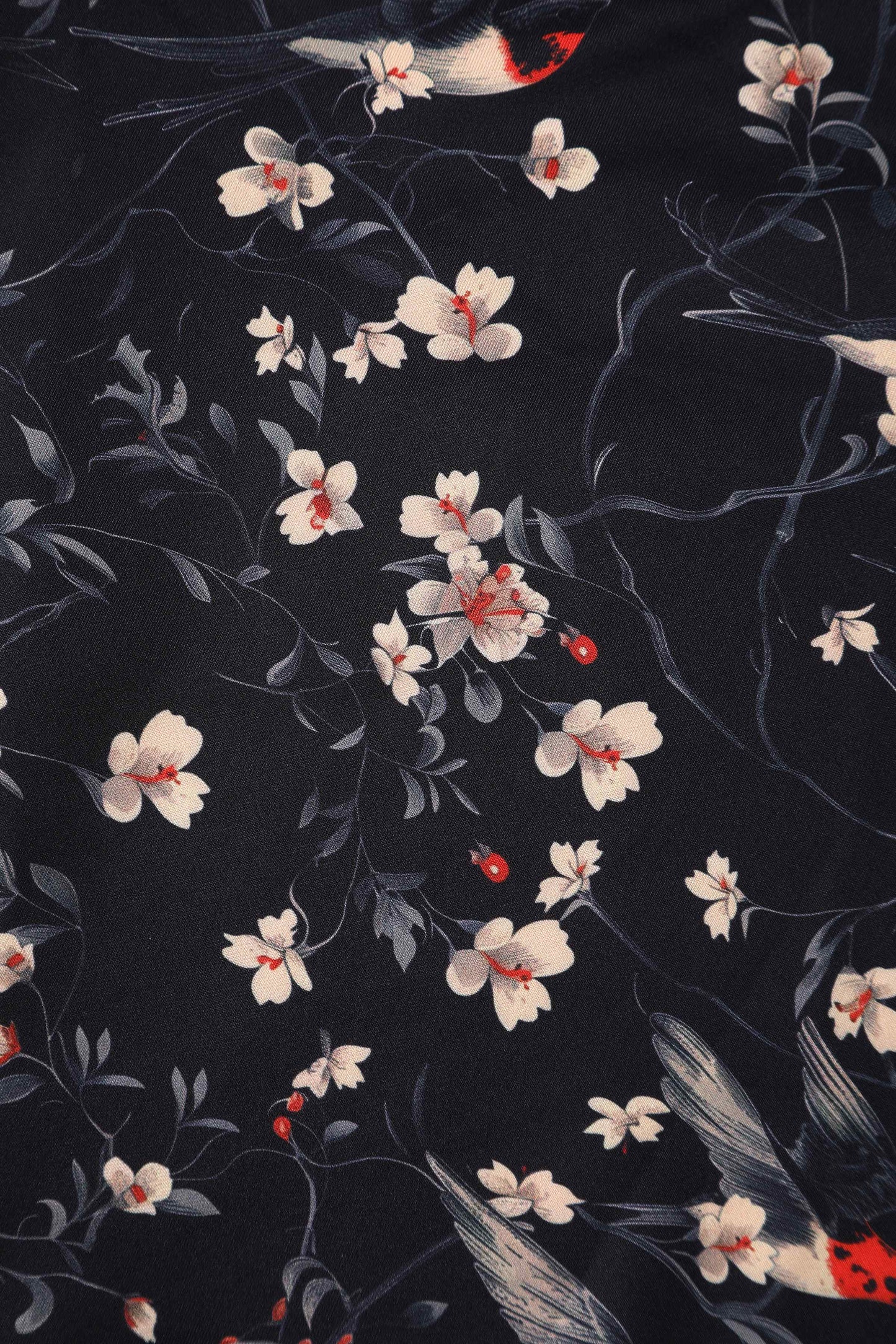 Lily Floral & Swallow Off Shoulder Dress