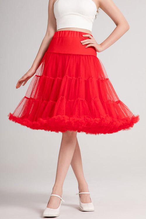Fluffy Net Petticoat 25.5 In Red
