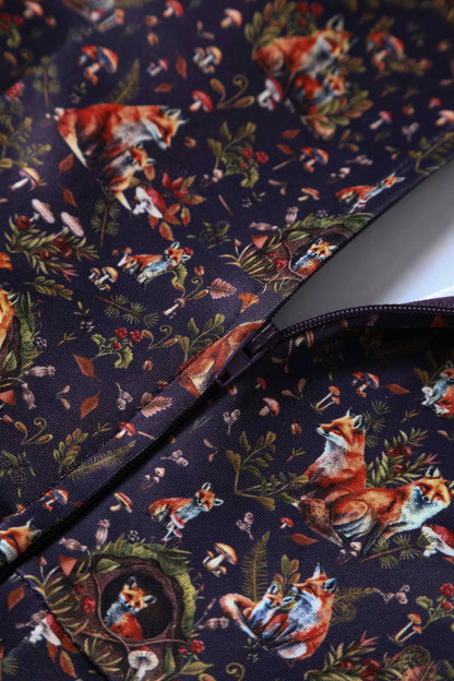 Amanda Purple Fox Den Swing Dress