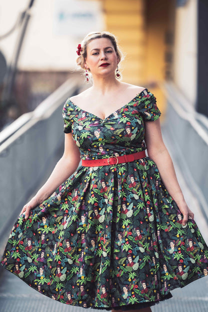 Lily Frida Kahlo Inspired Off Shoulder Dress