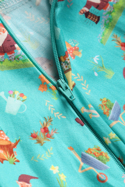 Penelope Garden Gnome Shirt Dress In Green