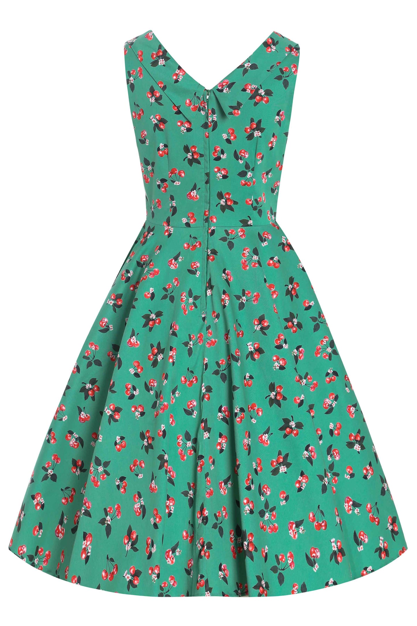 Grace Green Cherry Pleated Bust Dress