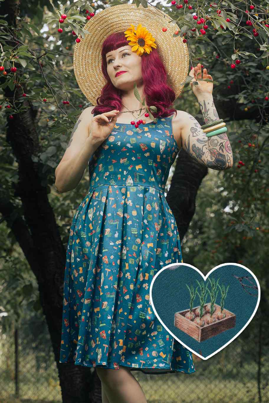 Amanda Green Gardening Print Swing Dress