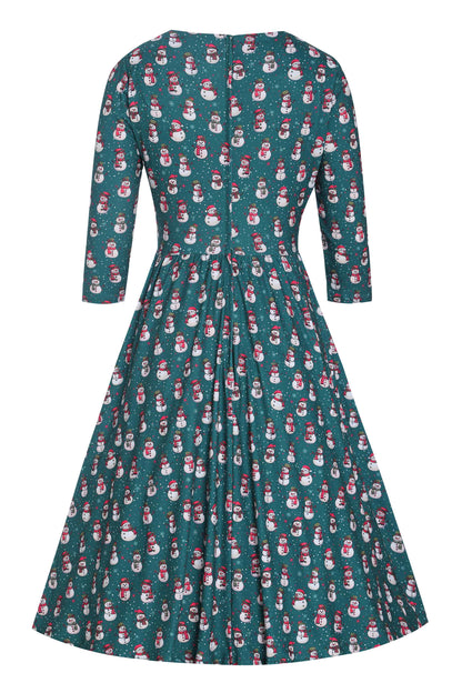 Billie Green Snowman Flared Dress