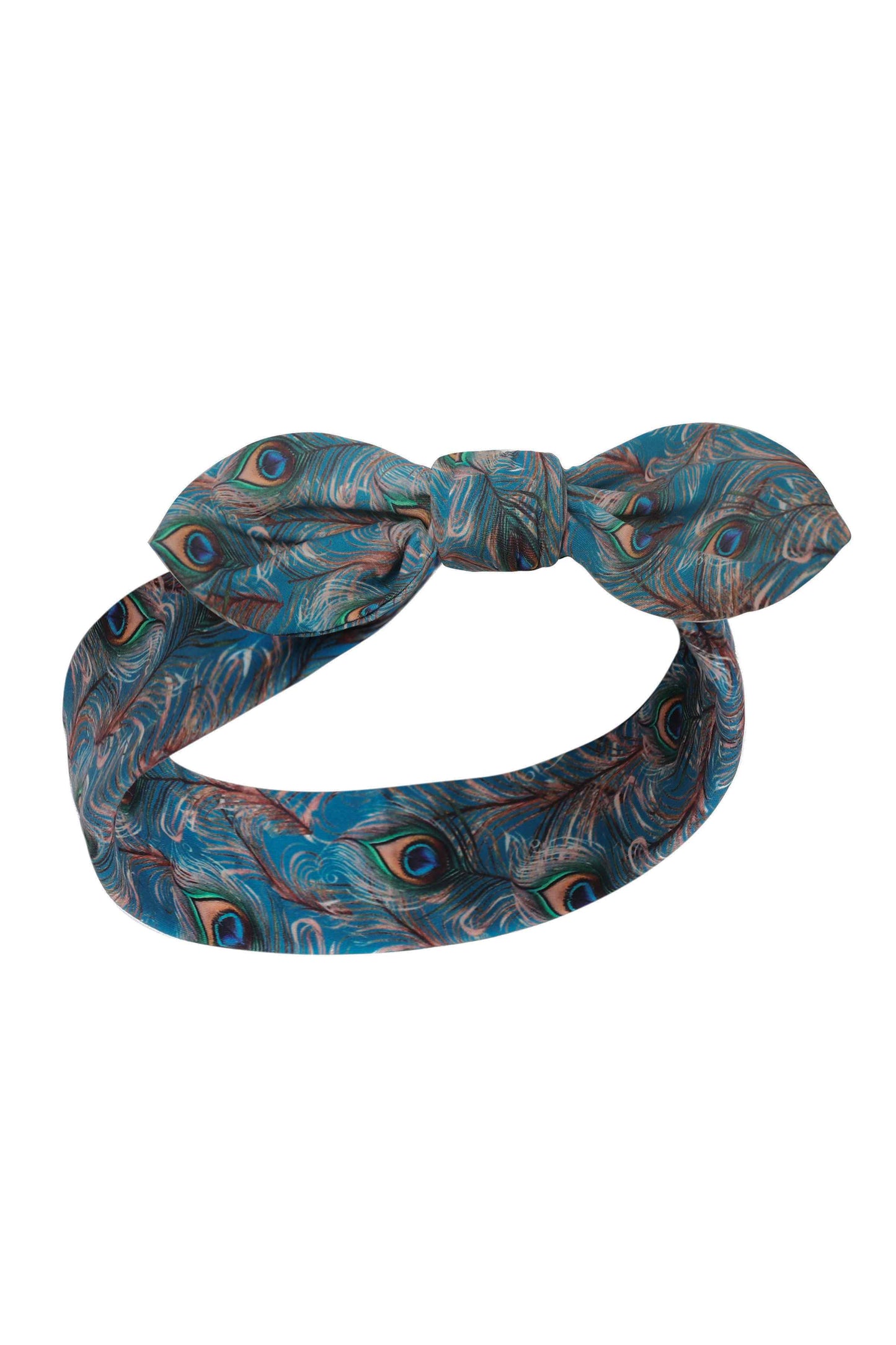 Headband in Blue Peacock Print